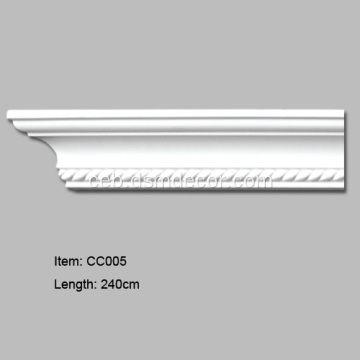 European Style PU Crown Mouldings nga adunay Rope Design